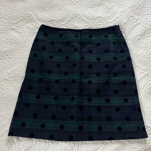 Talbots Black and Green A-Line Skirt